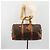 Céline Borsa Boston CELINE Macadam Canvas PVC Pelle Marrone Oro Auth 190319 D'oro - vista 25