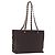 Borsa a tracolla Salvatore Ferragamo Gancini in tela marrone argento ka5290