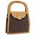 Céline CELINE Borsa a Mano Medallion in Tela Macadam PVC Pelle Marrone Oro Auth 192071A D'oro