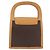 Céline CELINE Borsa a Mano Medallion in Tela Macadam PVC Pelle Marrone Oro Auth 192071A D'oro - vista 2