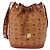 Borsa a Spalla MCM Vicetos Logogram PVC Pelle Marrone Oro Auth 192235 D'oro - vista 13