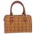 Borsa Boston MCM Logogram Vicetos in PVC e pelle Marrone Oro Auth 192236 D'oro - vista 2