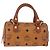 Borsa Mini Boston MCM Logogram Vicetos in PVC e pelle 2way Marrone Oro Auth 192038 D'oro - vista 2