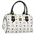 Borsa MCM Vicetos Logogram PVC Pelle White Gold Auth bs36079 Bianco D'oro