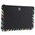 Clutch CHANEL Matelasse in pelle di agnello nera con CC dorato Auth 192073SAM Nero D'oro