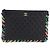 Clutch CHANEL Matelasse in pelle di agnello nera con CC dorato Auth 192073SAM Nero D'oro - vista 13