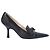 Timeless Décolleté a punta con fiocco in pelle nera e tela Chanel Nero