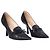 Timeless Décolleté a punta con fiocco in pelle nera e tela Chanel Nero - vista 2