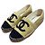 Chanel Metallic-Gewebe Espadrilles Goldbeige Schwarz