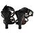 Chanel Sandali con cinturino in pelle trapuntata nera Marrone Nero - vista 3