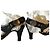 Chanel Sandali con cinturino in pelle trapuntata nera Marrone Nero - vista 5