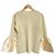 Autre Marque CELFORD Bell Sleeve Rippstrick-Pullover Beige