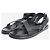 Autre Marque Schwarze chunky Riemchen-Ledersandalen - Größe EU 41 (UK 8) - Ansicht 2