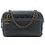 Chanel Black CC gesteppte irisierende Kalbsleder Whipstitch Camera Bag Schwarz