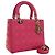 Lady Dior en piel de cordero cannage rosa, tamaño Medium - vista 2