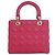 Lady Dior en piel de cordero cannage rosa, tamaño Medium - vista 4