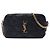 Saint Laurent Borsa a tracolla Becky mini in agnello trapuntato nero con doppia zip