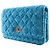 Wallet On Chain Portafoglio con catena Chanel Blue Quilted Tweed Reissue 2.55 - vista 3