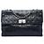 Borsa Chanel Black Chocolate Bar Lambskin Reissue 2.55 Chain Nero
