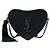 Borsa a tracolla Saint Laurent in pelle nera con monogramma, cuore e nappa Nero