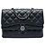 Chanel Black Quilted Lambskin CC Round Clasp Accordion Flap Nero