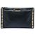 Clutch in pelle nera con borchie e zip Miu Miu Nero
