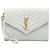 Clutch a bustina Saint Laurent White Grain De Poudre Triquilt Monogram Bianco