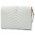Clutch a bustina Saint Laurent White Grain De Poudre Triquilt Monogram Bianco - vista 2