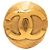 Spilla rotonda Chanel Gold CC placcata oro D'oro