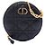 Pochette Cannage Round Caro in pelle di vitello nera con catena Dior Nero