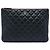 Clutch Chanel Black Medium Quilted Lambskin O Case Nero