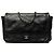 Chanel Black CC gestepptes Lammleder Wallet on Chain Schwarz