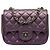 Chanel Mini Square Classic Lambskin Iridescente Single Flap Viola Porpora
