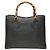 Gucci Black Medium Leather Bamboo Diana Tote Schwarz