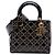 Dior Black Medium Patent Cannage Studded Supple Lady Dior Nero