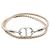 Christian Dior Bracciale Dior CD Icon in pelle e acciaio inossidabile Marrone Beige