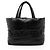 Saint Laurent Puffed Leather Logo Shopping Tote Schwarz