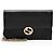 Cartera con cadena entrelazada G en piel de becerro granulada Gucci Negro