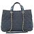 Borsa a tracolla Chanel in denim di vitello Blu - vista 2