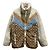 Chaqueta de shearling con firma Coach Azul Blanco roto Camello