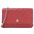 Portafoglio con catena Chanel Timeless Classic Rosso