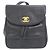 Zaino Chanel in pelle di vitello martellata nera Nero