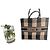 Dior Book Tote Canvas Tote Bag mit Karomuster Schwarz Beige