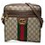 Borsa a tracolla e a spalla Gucci GG Supreme Sherry Line Ophidia Marrone Rosso Verde