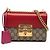 Padlock Borsa a tracolla Gucci GG Supreme con catena a lucchetto Rosa Rosso Beige