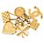Spilla Vintage Chanel Coco Mark Heart Clover Matelassé D'oro - vista 2
