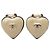 Orecchini a clip Chanel Coco Mark con motivo a cuore Nero Beige D'oro