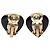 Orecchini a clip Chanel Coco Mark con motivo a cuore Nero Beige D'oro - vista 2