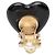 Orecchini a clip Chanel Coco Mark con motivo a cuore Nero Beige D'oro - vista 3