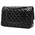 Timeless Chanel Coco Mark Matelassé Double Flap Chain Shoulder Bag Black - view 2